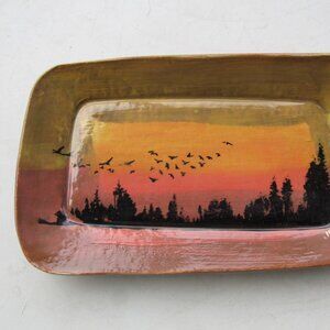 Handmade Landscape Design Serving Dish